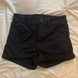 american eagle black jean shorts
